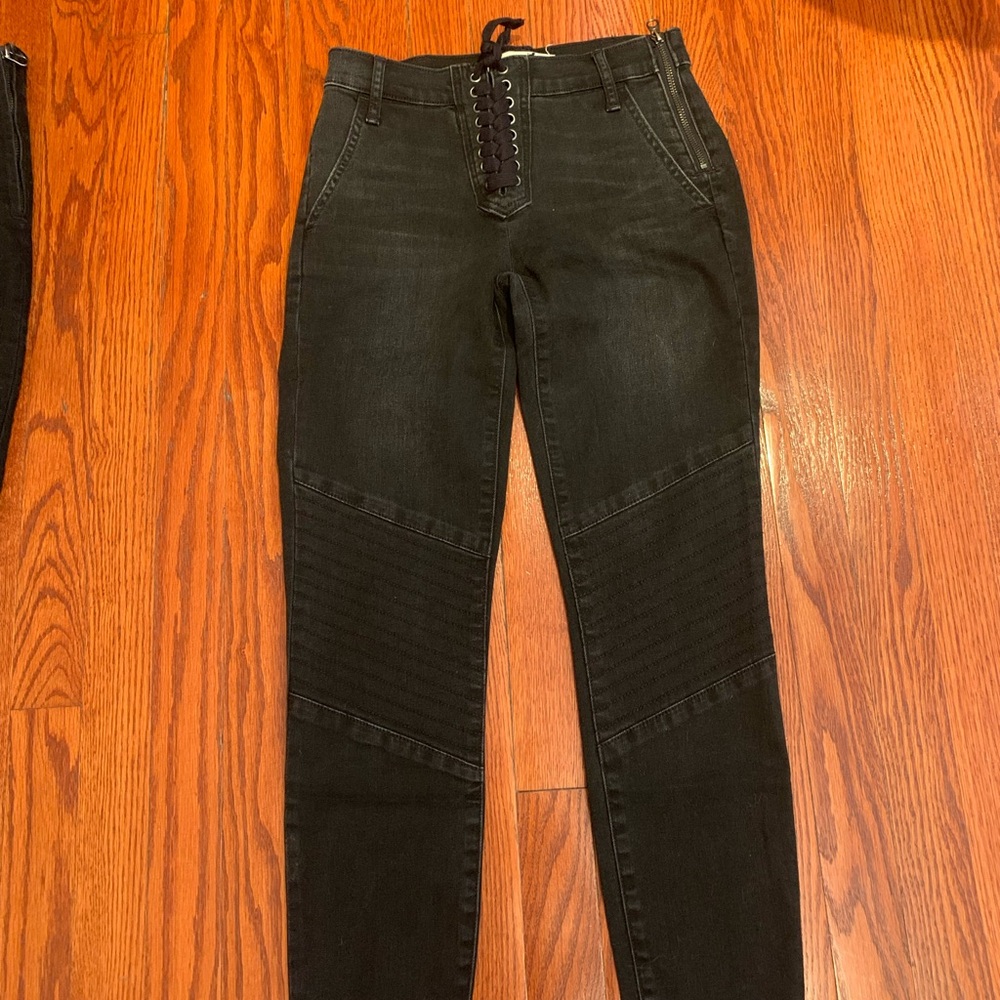 GAP Black Lace-Up True Skinny Jeans